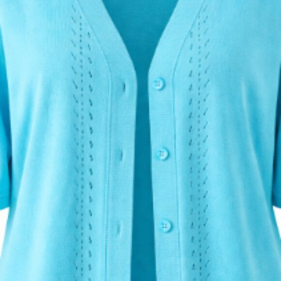 CJ Banks Blue Cardigan – Women’s Size 1X - Picture 2 of 6